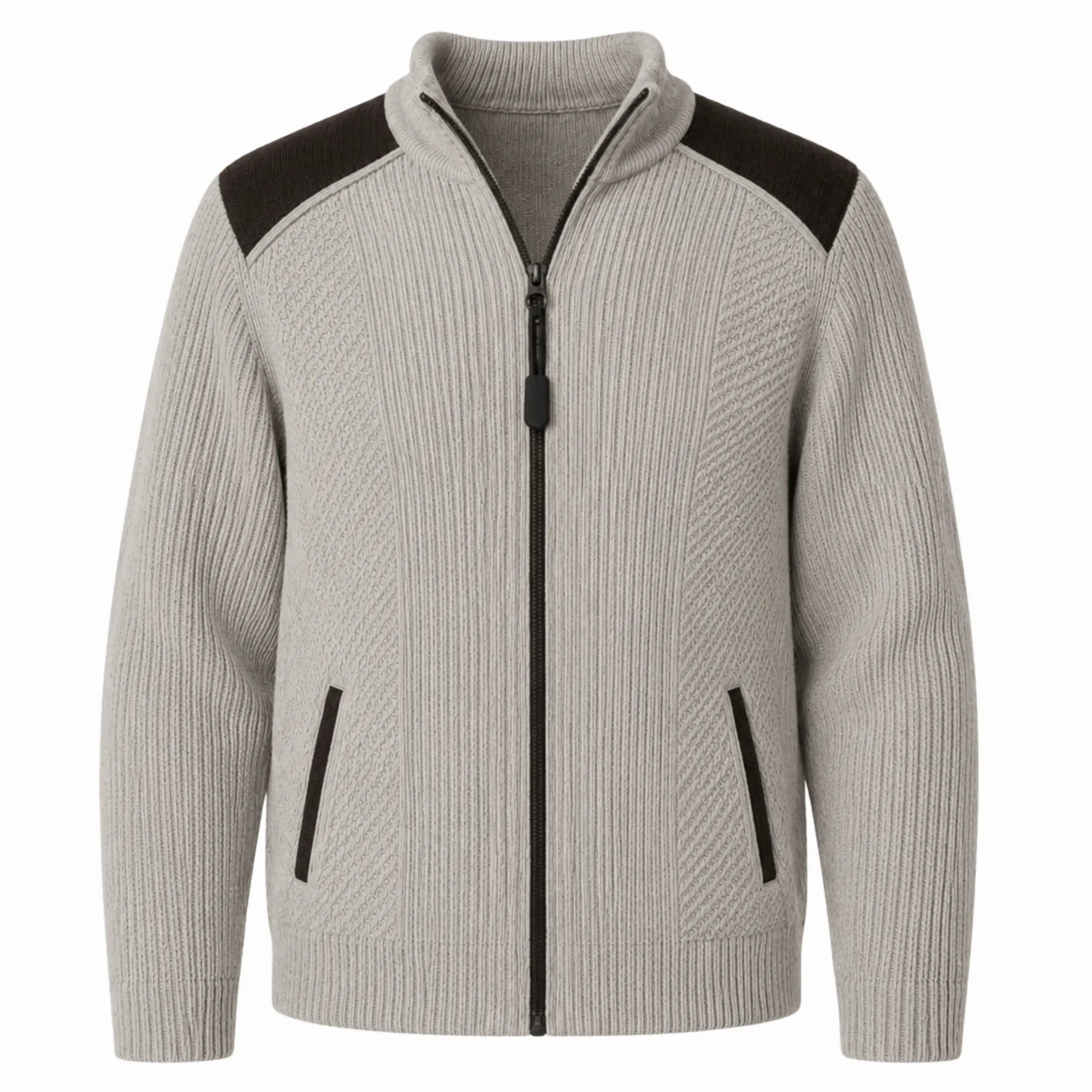 Herre sweater med magnet lynlås