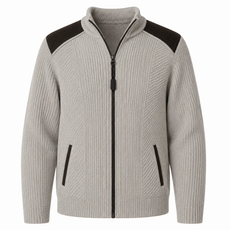 Herre sweater med magnet lynlås