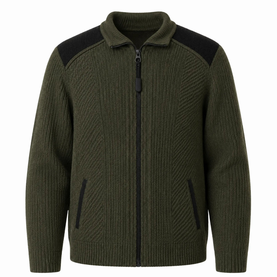 Herre sweater med magnetlynlås