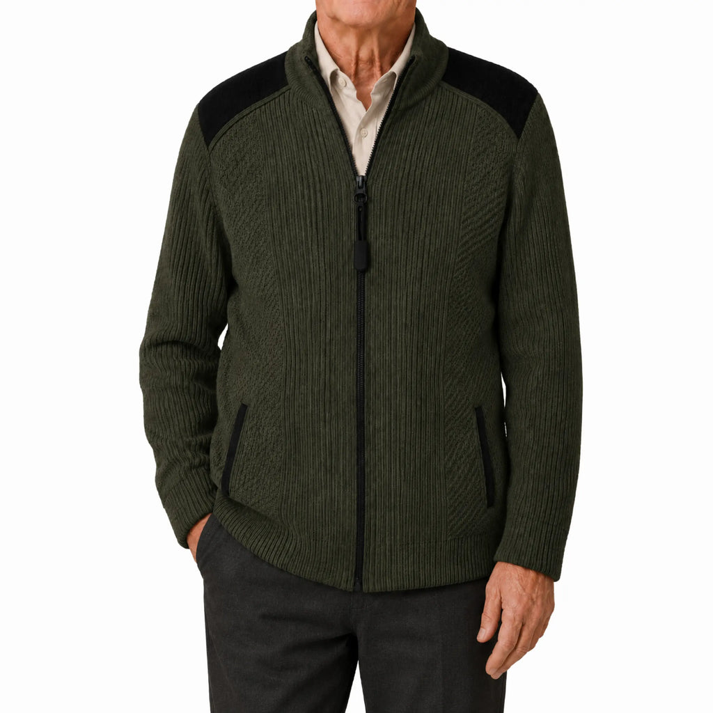 Herre sweater med magnet lynlås