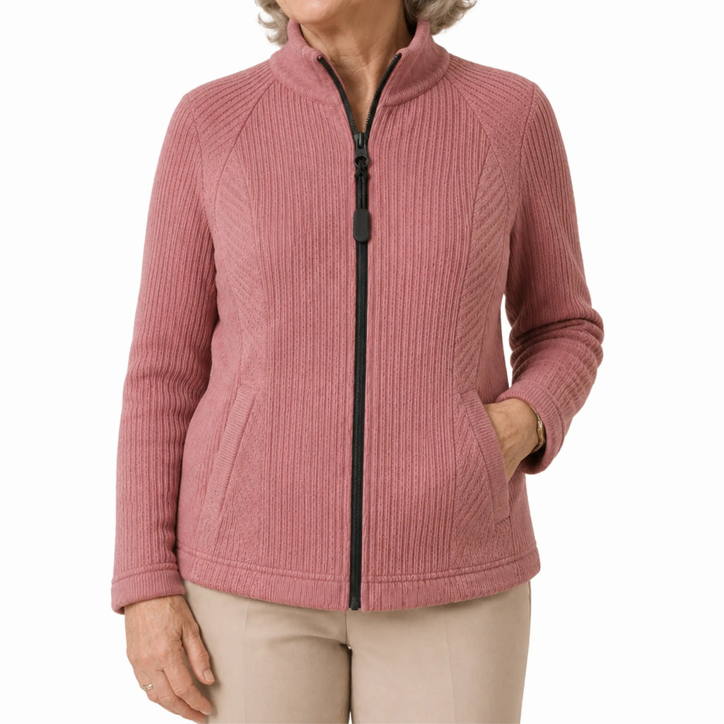 Dame sweater med magnetlynlås