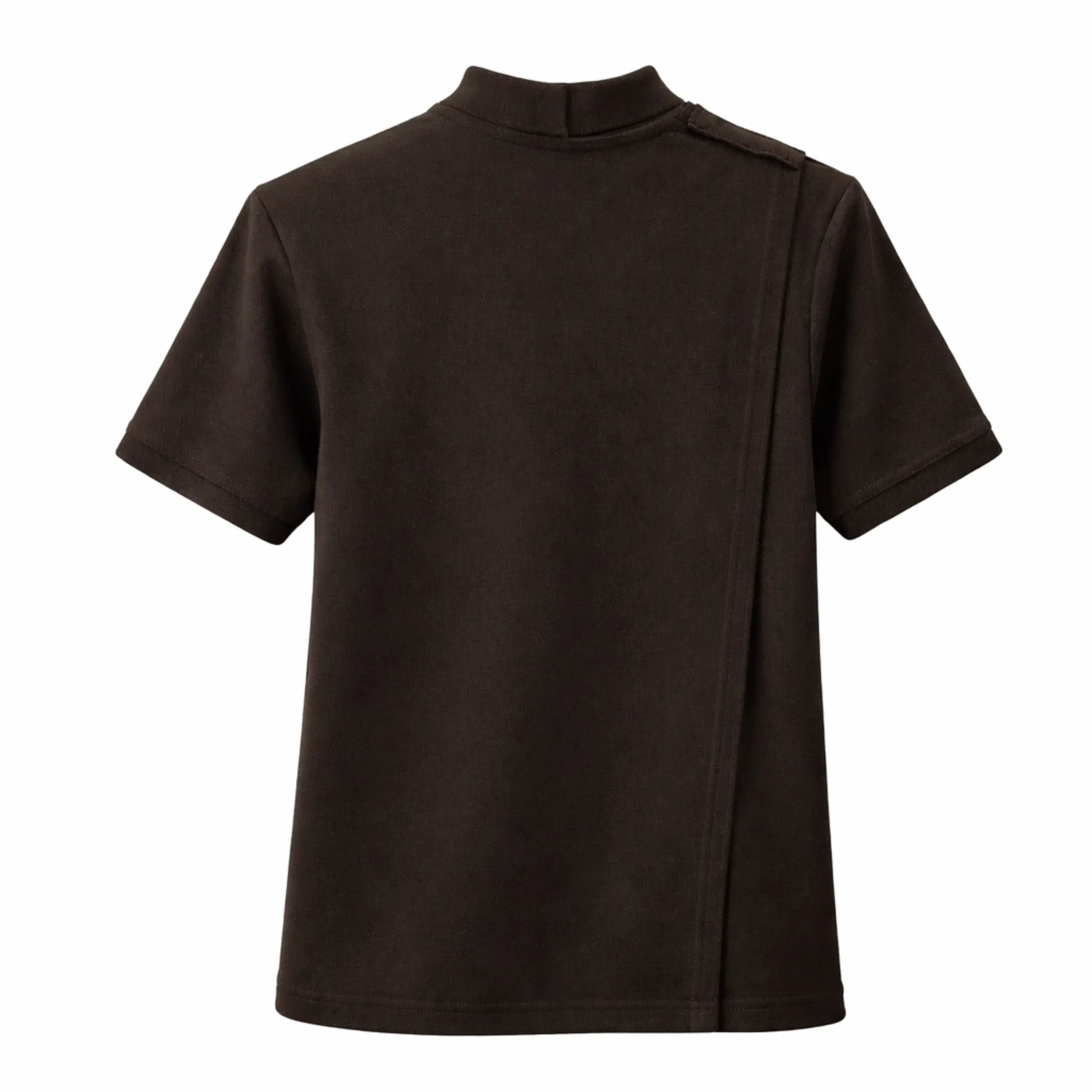 Open back polo til mænd med trykknapper
