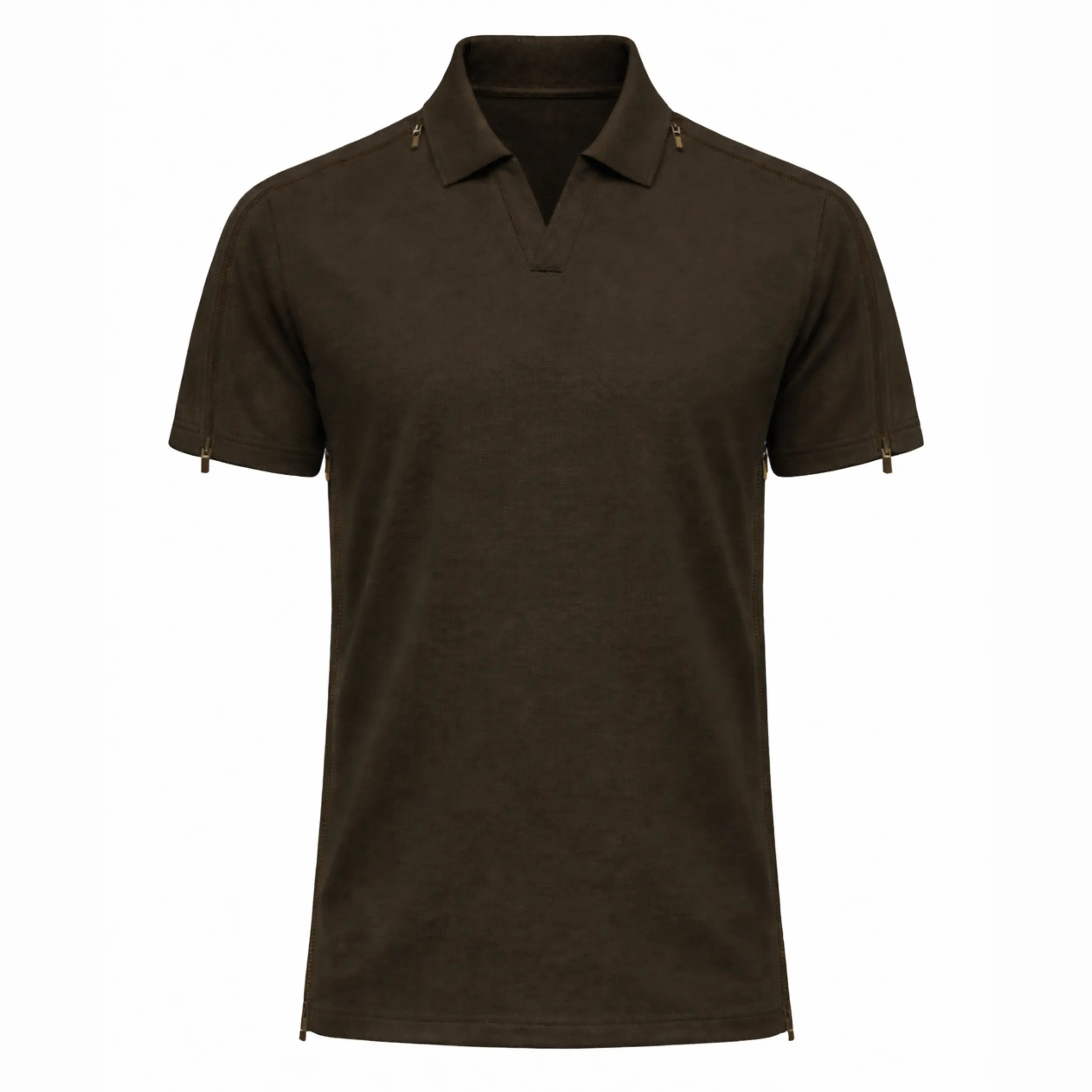 Polo shirt til mænd med lynlås i siden