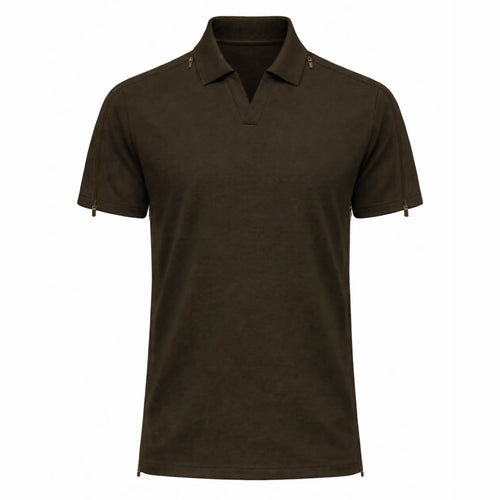 Polo shirt til mænd med lynlås i siden