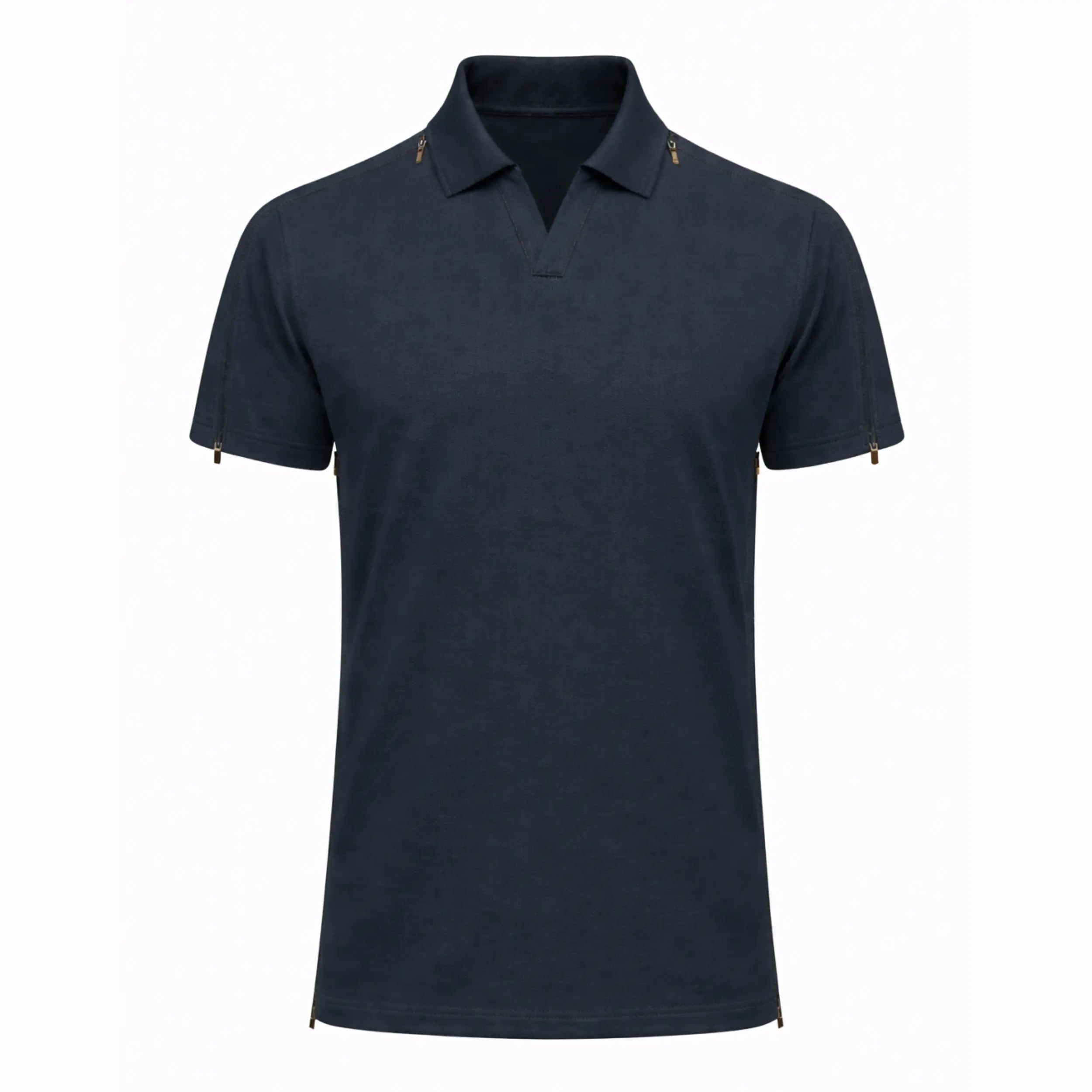 Polo shirt til mænd med lynlås i siden
