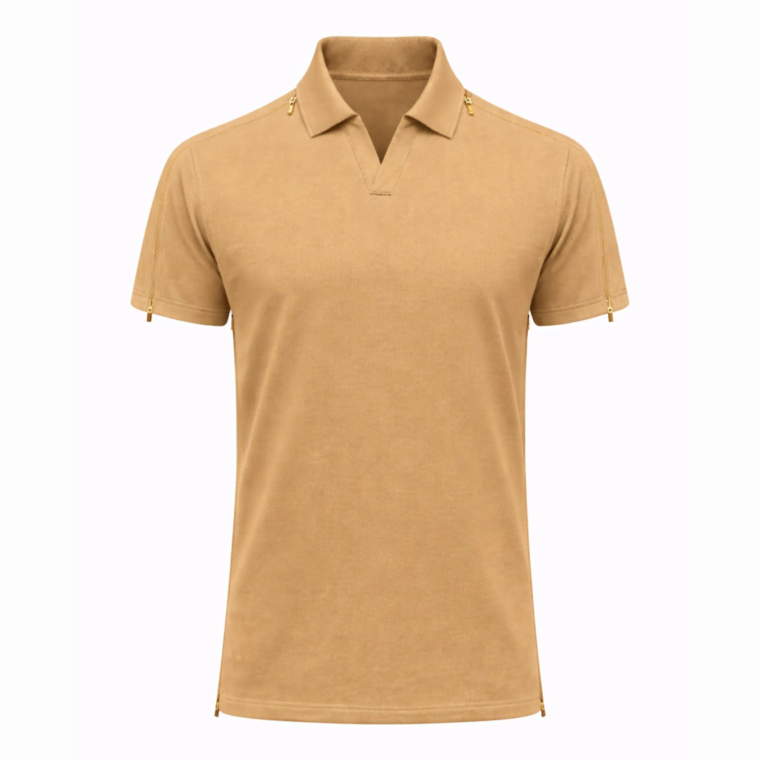 Polo shirt til mænd med lynlås i siden